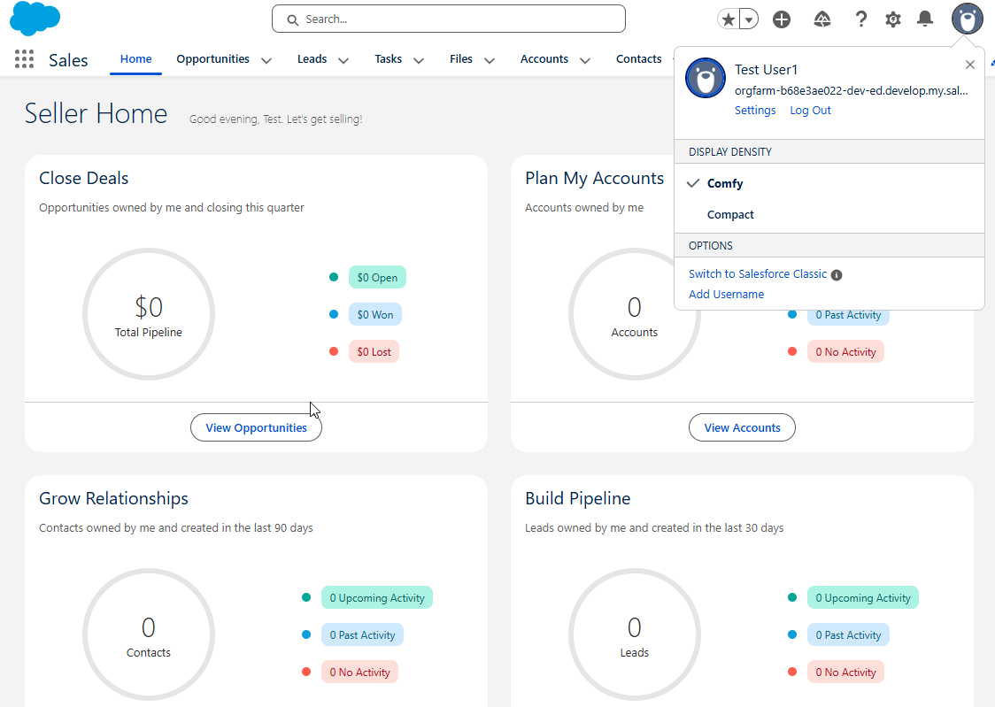 Salesforce session showing successful SSO login via Okta